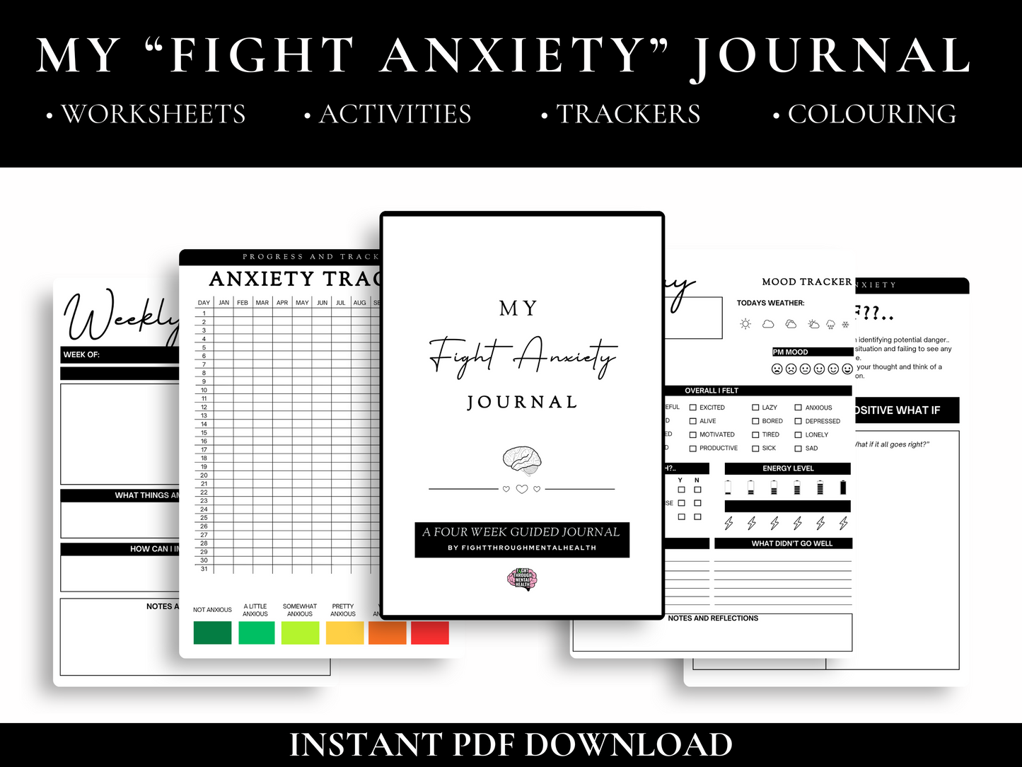 “My “FIGHT ANXIETY” Journal (Minimalistic Black)