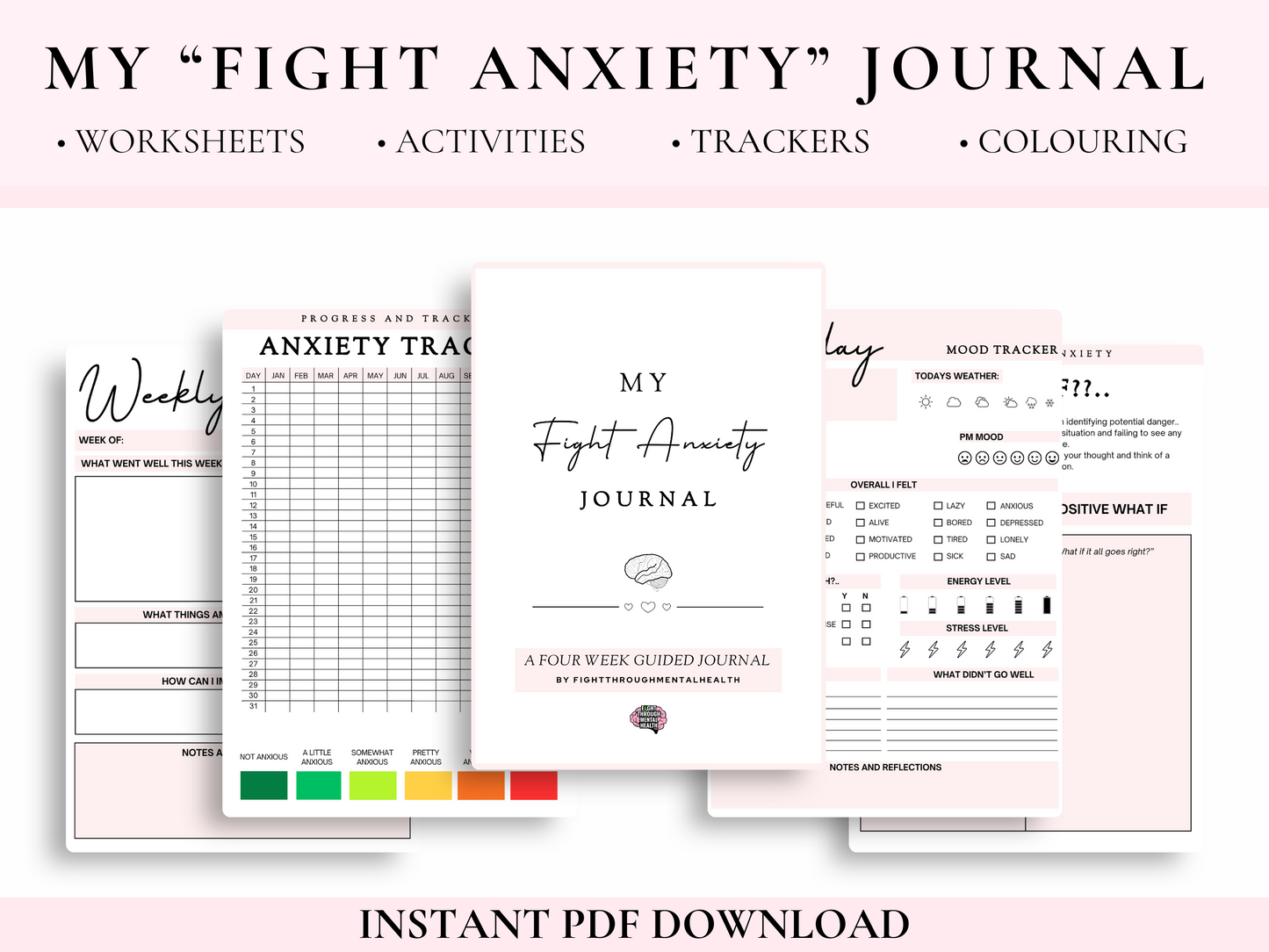 My "FIGHT ANXIETY" Journal (PINK)