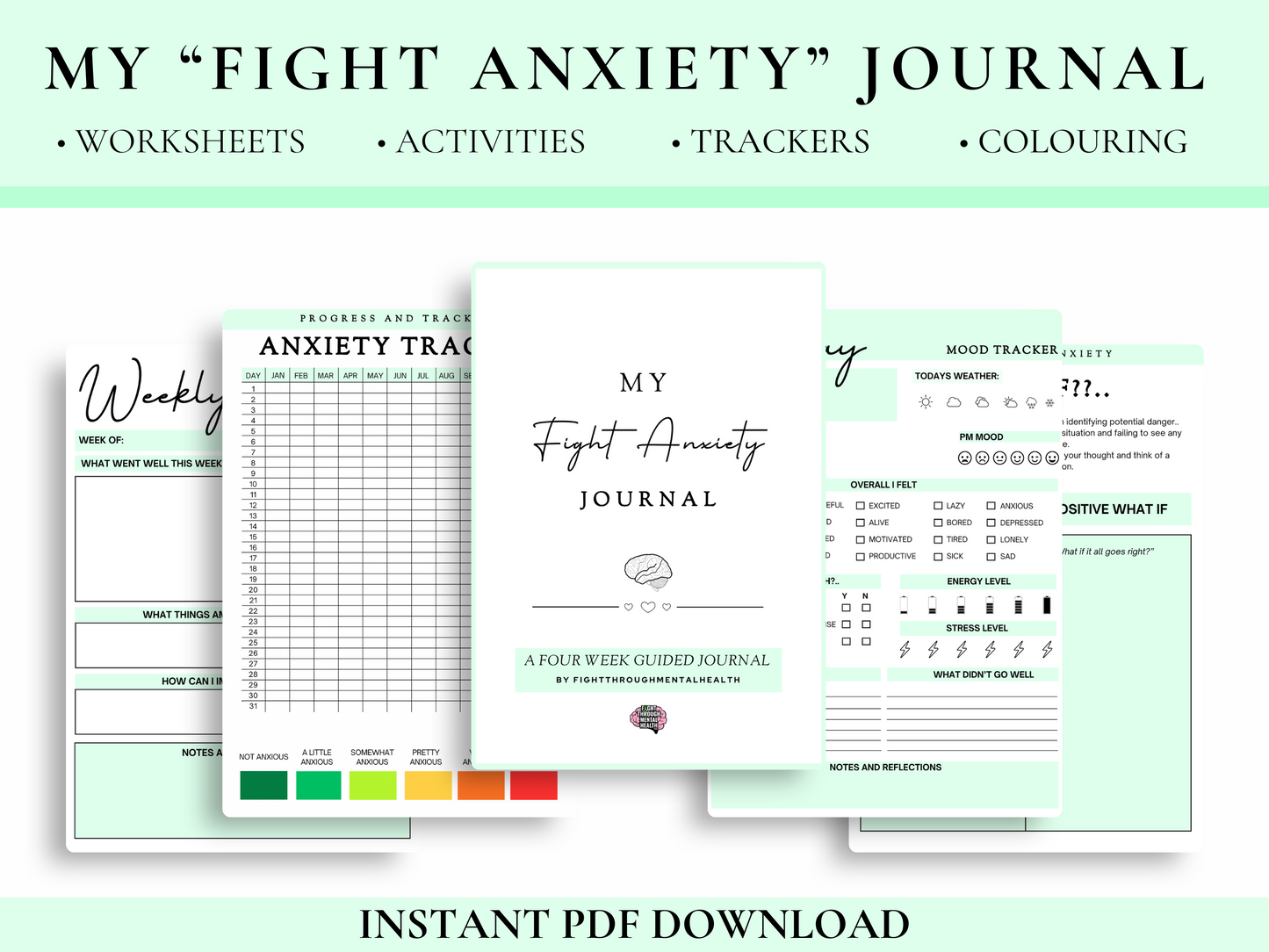 My "FIGHT ANXIETY" Journal (Green)